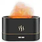 PLUWEL Flame Diffuser Humidifier-Auto Off 180ml Essential Oil Diffuser-2 Modes Brightness Aroma Humidifier with Fire Flame Effect for Home,Office,Spa,Gym(Black)
