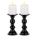 Nuptio 2 Piezas Candelabros para Velas Pilar, Candelabro Negro para Velas 5cm Decoraciones Navideñas Halloween, Ideal para Bodas Eventos Especiales Fiestas Sala Estar