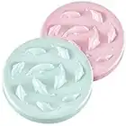 2 Pcs Cat Slow Feeder Bowl Pet Puzzle Feeder Dry Food Slow Feed Raised Dish Healthy Eating Diet Fun Interactive Feeding Bowls for Cats and Dogs Dishwasher Safe, Fish Pool Design (Small, Pink, Green)