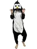 HUTUTU Relaxo Kostüm Pinguin Onesie Jumpsuit Onesie Tier Relax Kostuem Pyjama Damen Kuschelig Herren Jumpsuit, JPT11A0,L