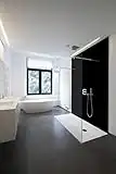 WALLando - Panneau de douche premium/Panneau mural de salle de bain - Revêtement de douche/Revetement mural - Panneau plastique PVC - Noir - (200 x 100 cm)