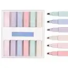 Focenat 6 Colors Highlighters, Highlighters Set,Highlighters Pastel Markers,Creamy Color Highlighter Pens for Cute Aesthetic Markers School Office Supplies Highlighters (A)