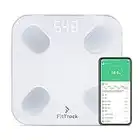 Digital Body Weight Bathroom Scale FitTrack Dara - FDA Approved Body Fat Scale - BMI Digital Smart Scale & Body Composition Analyzer Monitor - Most Accurate Bluetooth Glass Weighing Scale