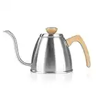 BEEM POUR OVER Hervidor con termómetro integrado | Pico de cuello de cisne | Para placas de inducción, eléctricas y cerámicas | Aplicaciones de acero inoxidable y madera | Capacidad de 0,9l