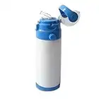 MR.R Sublimation Blanks Stainless Steel Water Bottle Tumbler 350ml with Blue Lid and Cap