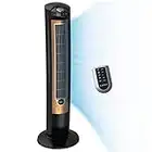 Lasko T42950 Wind Curve Tower Fan with Remote Control and Fresh Air Ionizer, Black Woodgrain