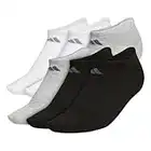 adidas Women's Superlite No Show Socks (6-Pair), Black/Heather Light Grey/White, Medium