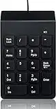 Wired USB Numeric Keypad –ARCELI 18 Full Size Keys & Ultra Slim Lightweight Ergonomic Number Pad Design for iMac/Mac Pro/MacBook Pro/MacBook Air/Laptop/Desktop PC(Black)