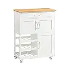 SoBuy FKW45-WN,Carrito de Cocina,estantería de Cocina, Carrito de Servir, 67x37x87cm,ES (Blanco)