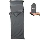 Frelaxy Sleeping Bag Liner, XL Travel Sheet & Camping Sheet for Backpacking, Hotel, Hostels & Traveling, Comfy & Easy Care, Full-Length Zipper/No Zipper, 4 Seasons Warm Cold Weather, Adults & Kids
