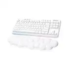 Logitech G715 Wireless Mechanical Gaming Keyboard with LIGHTSYNC RGB, LIGHTSPEED, Linear Switches (GX Red), and Keyboard Palm Rest, PC/Mac Compatible - White Mist