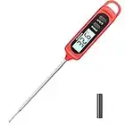 Grillthermometer Digital, hoyiours Fleischthermometer 3s Sofortablesung, Kochthermometer Bratenthermometer mit Langem Sonden, Eingebauter Magnet, Ideal für Küche, Kochen, BBQ, Grill