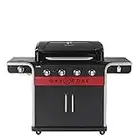 Char-Broil Gas2Coal 440 (2.0) Hybrid Grill - 4 - Brenner Gas & Kohlegrill mit Seitenbrenner, Schwarz