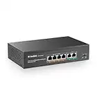 mokerlink Switch Poe 4 Porte, 2 Porte Uplink, 78W ad Alta Potenza, Supporto IEEE802.3af/at, Fanless Metal Plug & Play Poe+