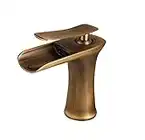 Waterfall Basin Taps Antique Brass Bathroom Taps Mixer Wash Sink Faucet XY9009A,YU XIN