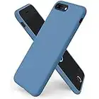 ORNARTO Compatible with iPhone 8 Plus Case, iPhone 7 Plus Slim Liquid Silicone Full Covered Soft Gel Rubber Case Cover for iPhone7 Plus/iPhone 8 Plus 5.5 inch-Blue