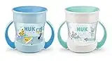 NUK Mini Magic Cup Trinklernbecher | auslaufsicherer 360°-Trinkrand | ab 6 Monaten | praktische Griffe | BPA-frei | 160 ml | Junge | 2 Stück