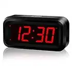 KWANWA Schreibtisch/Nachttisch/Wand Digital LED Alarm Uhr mit Big 3 cm LED Time Display, AA Batterie betrieben nur, kann überall platziert Werden ohne EIN umständlicher Kordel, schwarz Farbe