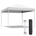 ZENY 10x10 Pop Up Canopy Tent Easy Set-up Outdoor Patio Canopy Adjustable Straight Leg Heights Instant Shelter with Wheeled Bag, Ropes