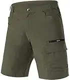 TACVASEN Hiking Shorts Men Stretch Camping Shorts Quick Dry Outdoor Shorts Lightweight Fishing Hunting Shorts, Army Green, 34