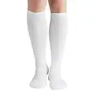 Athlemo 6Pairs Bamboo Moisture Wicking Compression Socks 8-15 mmHg for Men Cushion Knee High Socks