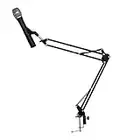 Malone ST-1.2 - Bras de microphone pour table, dispositif de fixation micro pour chant, podcast (installation rapide, supporte jusqu'à 1,5 kg, 35x35 cm) – noir