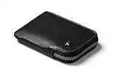 Bellroy Leather Card Pocket Wallet, Schlanke Brieftasche mit Reißverschluss (Max. 15 Karten, Fach für Scheine und Münzen) - Black
