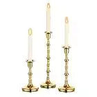 Nuptio Bougeoirs pour Chandeliers Or - Lot de 3 Bougeoirs Effilés Grands Support Bougie Chandelier Bougeoir de Table en Métal Modernes pour la Fête de Mariage Décor de Salon de Noël