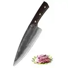 iSMLIKE 8 Inch Chef Knife Handmade Forged Kitchen Knife Professional High Carbon Steel Cooking Knives Full Tang Wenge Wood Handle for Home and Restaurant Gift Box Packing