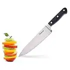 ikasu 8 inch Chef Knife with Forged German High Carbon Stainless Steel | Ultra-Sharp Edge Professional Multipurpose Kitchen Knife, Strong & Durable Full Tang Blade | Luxury Pakka Wood Riveted Handle