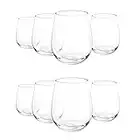 Acrylic Clear Unbreakable Stemless Wine Glasses 18-Ounce, Set of 8