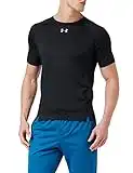 Under Armour Qualifier Camiseta para correr de hombre, ropa deportiva masculina ultraligera y transpirable, cómoda y ajustada camiseta deportiva, Black/Black/Reflective (001), MD