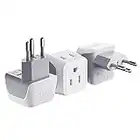Ceptics Switzerland Travel Adapter Plug with Dual USA Input - Power - Type J (3 Pack) - Ultra Compact - Safe Grounded Perfect for Cell Phones, Laptops, Camera Chargers and More (CT-11A)