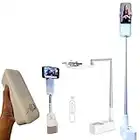 Trépied Support de téléphone Pliable 125cm pour Selfie, vidéo, tuto, Live, démonstration, TikTok, Rétractable Multi-Position, Lampe Double