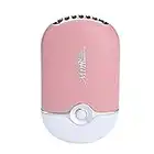 Apstour USB Mini Portable Fans Rechargeable Electric Bladeless Handheld Air Conditioning Cooling Refrigeration Fan for Eyelash (Pink)