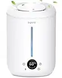 Humidifiers for Bedroom Large Room, Syvio 2.8L Smart Humidity Sensor Cool Mist Air Humidifiers, Easy to Clean Humidifiers for Baby Home Top Fill, Essential Oil Diffuser, Ultrasonic Quiet, 360° Nozzle …