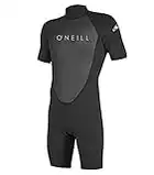 O'Neill Wetsuits Men's Reactor-2 2mm Back Zip Spring Wetsuit, Black/Black, L