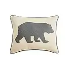 Eddie Bauer 216607 Gray Bear Twill Decorative Pillow, 1 Count (Pack of 1)