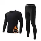 Biancheria Intima Termica Set, Maglia Termica Uomo Antivento Funzionale Base Layer Invernale Intimo Termico Asciugatura Rapida Autunno Maglie Termiche e Pantaloni per Sci Ciclismo Allenamento Corsa