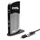 Plugable Laptop Docking Station Dual Monitor for USB-C or USB 3.0, Compatible with Windows and Mac, (Dual HDMI, 6x USB Ports, Gigabit Ethernet, Audio)