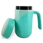 Klaraber Ceramic Travel Mug, Ceramic Liner Insulated Mug with Leak Proof Lid and Grip Handle for Coffee or Tea, Suitable for Home, Office or School Use (12 oz) (Green)