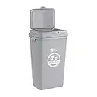 Taylor & Brown 53L/25KG Grey Airtight Pet Food Storage Container Flip Top Locking System Plastic Birds Pet Dog Cat Animal Dry Food Dispenser Bin