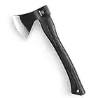 WICING Camping Axe,15 inch Hatchet, Carbon Steel Splitting Axe, Fiberglass Handle, with Anti-Slip & Shock Reduction Grip for Wood Splitting, Kindling, Chopping, and Axe Throwing