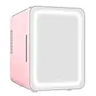 VNIMTI Mini Skin Care Fridge 4 Liter/6 Cans, Portable Beauty Fridge with Led Mirror, Small Compact Refrigerator Cooler & Warmer for Dorm, Bedroom, Car, Office (4L- Pink)