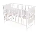 NIUXENDESIGN Niuxen SK-02 Baby Bett Kinderbett Mond Bär 120x60 höhenverstellbar Schlupfsprossen (mit Matratze)