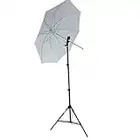 DynaSun Kit KUSF Set da Studio Professionale con Supporto Cavalletto Stativo, Adattatore Flash a Slitta e Ombrello Diffusore Bianco per Illuminatore Luci Flash