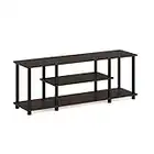 Furinno Turn-N-Tube No Tools 3D 3-Tier Entertainment TV Stands, Dark Brown/Black