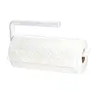 iDesign Plastic Wall Mounted Metal Paper Towel Holder, Roll Organizer for Kitchen, Bathroom, Craft Room, 13" x 5" - White