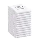 Clinique du coton Lot de 12 Sac de farine Absorbant, 100 % Coton serviettes de farine-sac, Torchons de cuisine qualité professionnelle, Lavable en machine, 66 x 66 cm Blanc