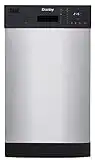 Danby 18 Inch Built in Dishwasher, 8 Place Settings, 6 Wash Cycles and 4 Temperature + Sanitize Option, Energy Star Rated with Low Water Consumption and Quiet Operation - Stainless (DDW1804EBSS)